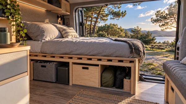 Top lit peigne pour optimiser l'espace de votre fourgon aménagé